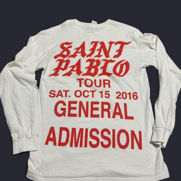 Kanye West Kanye West Saint Pablo OG White + Red Tour Long Sleeve M - Picture 2 of 7